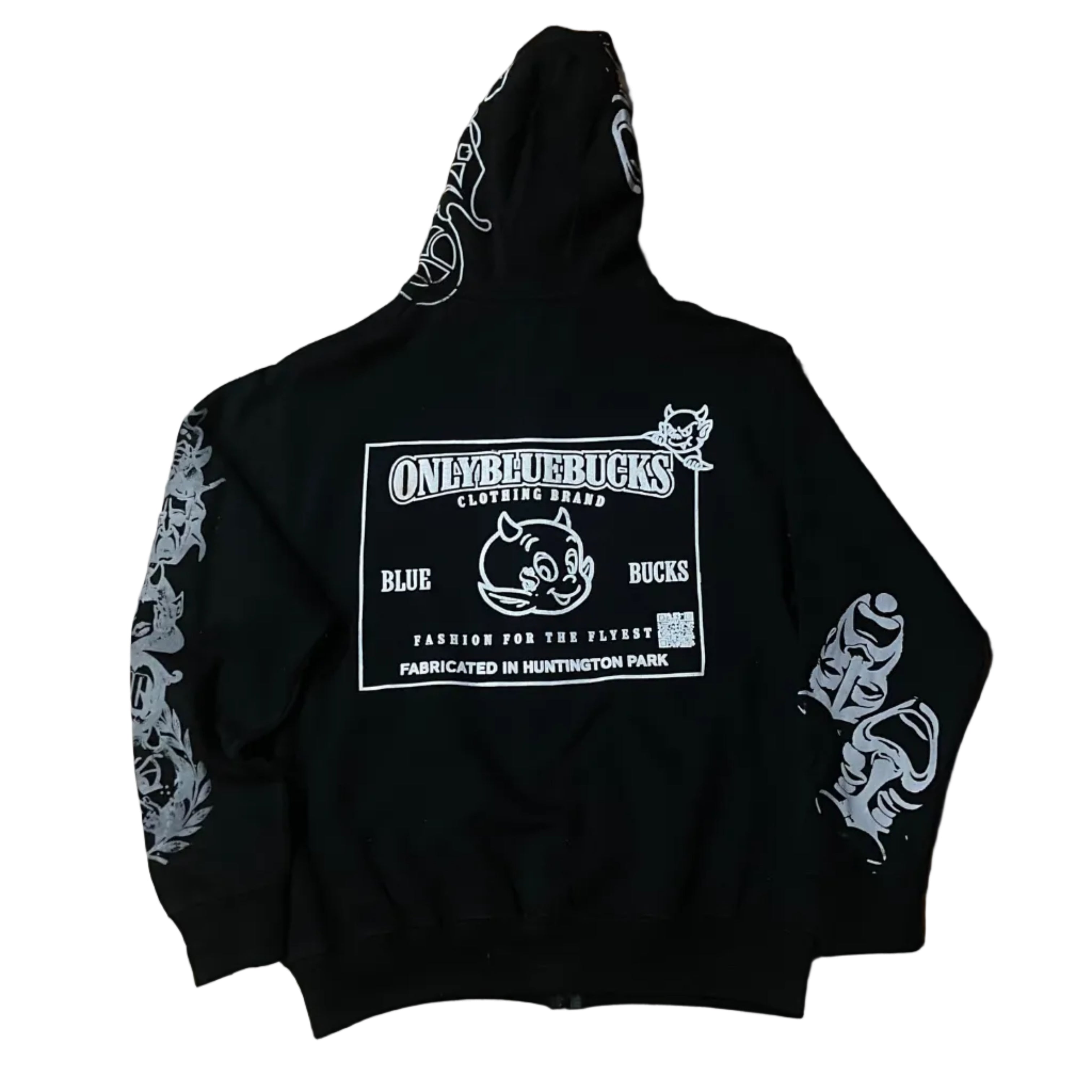 Smile once we rich , zip up  (Blk)